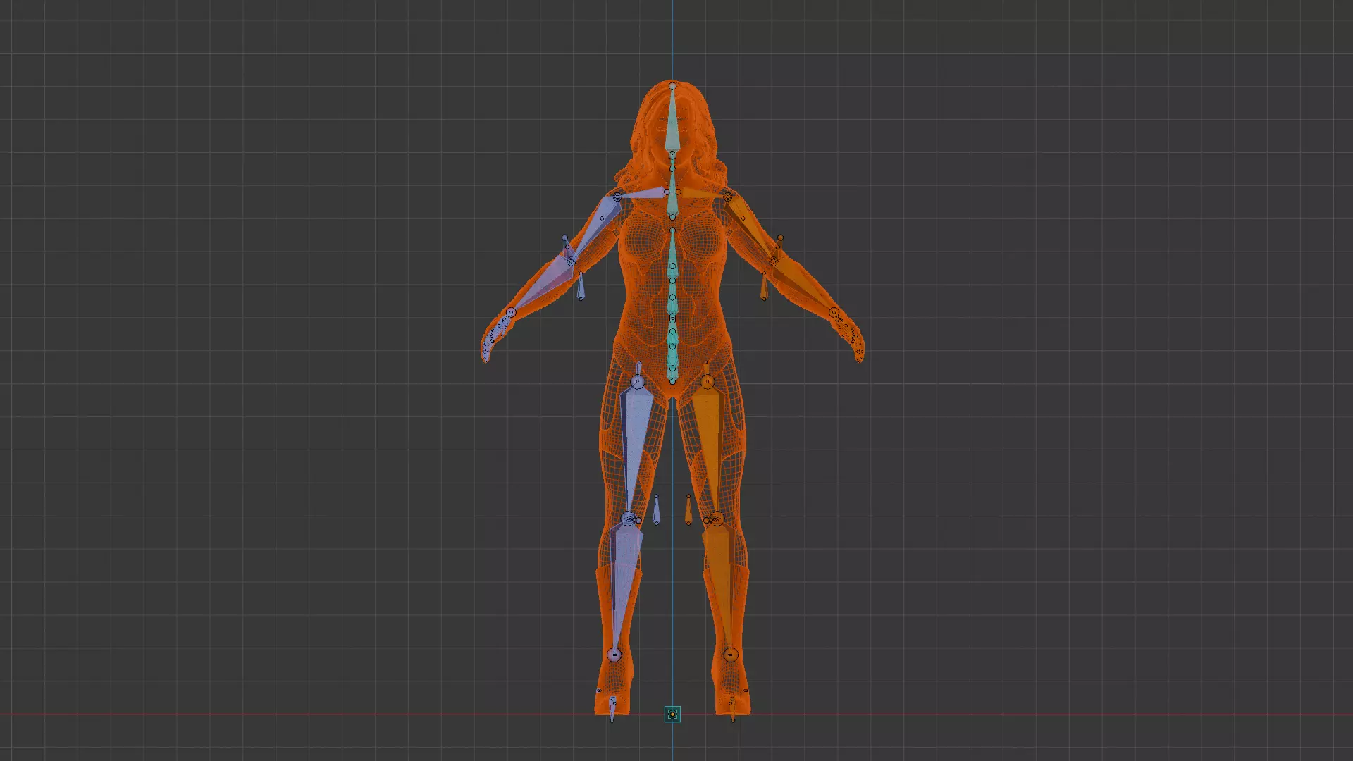 Crimson Valkyrie  Superheroine 3D Character with Armor and Hair Low-poly 3D model_23