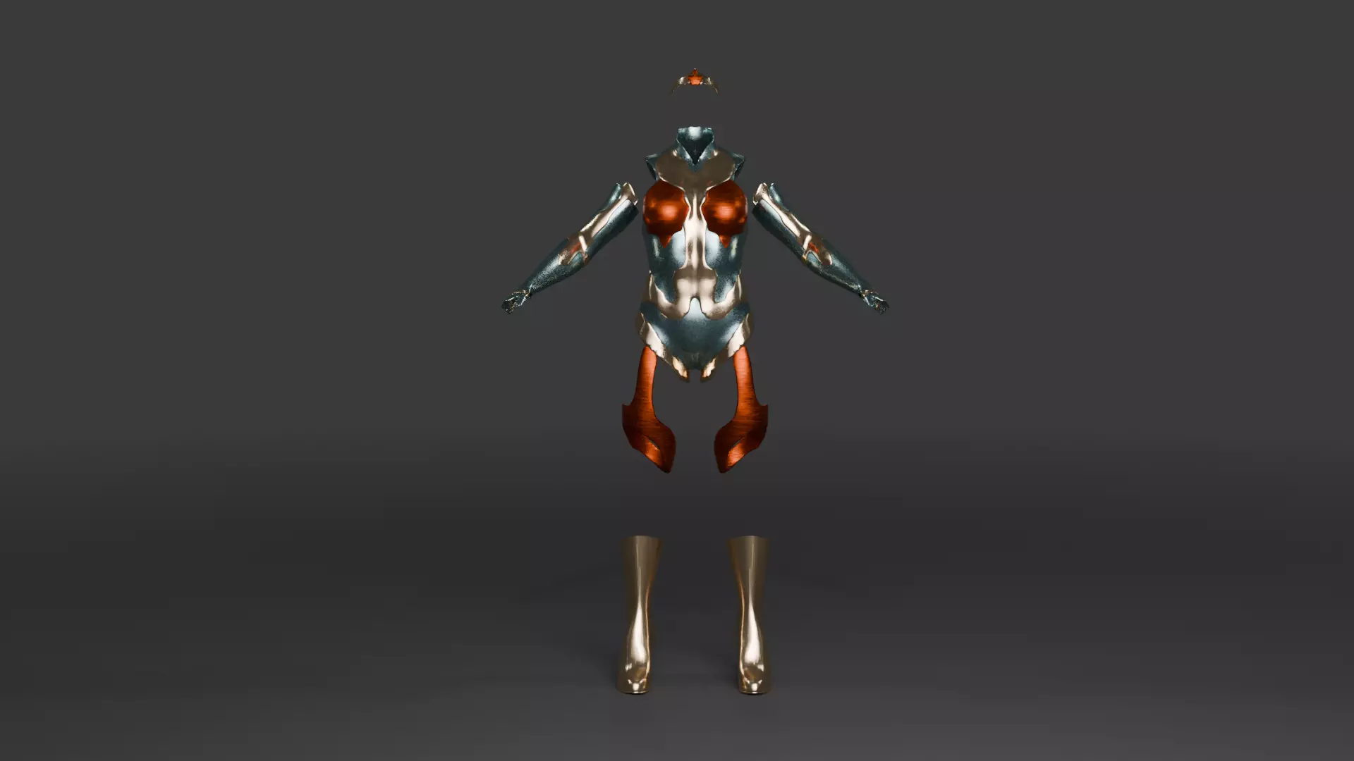 Crimson Valkyrie  Superheroine 3D Character with Armor and Hair Low-poly 3D model_13