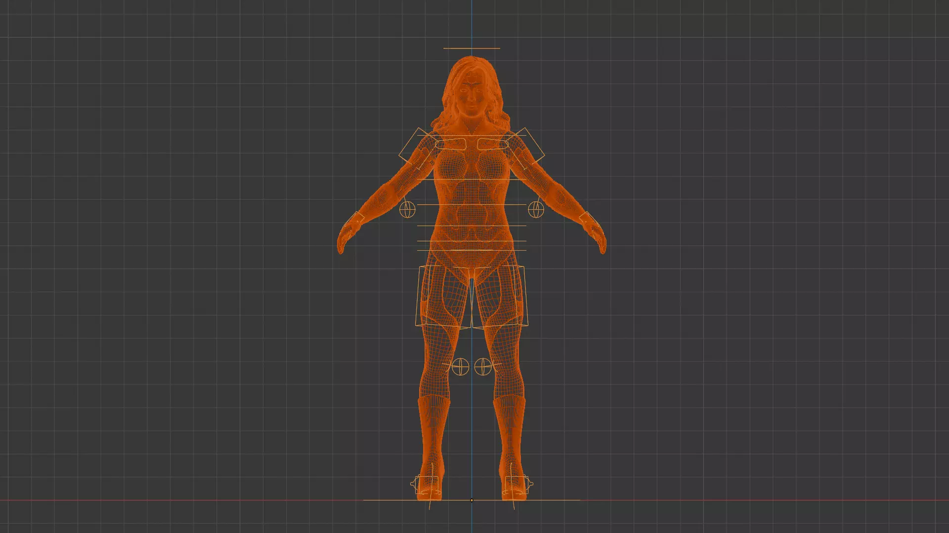 Crimson Valkyrie  Superheroine 3D Character with Armor and Hair Low-poly 3D model_20