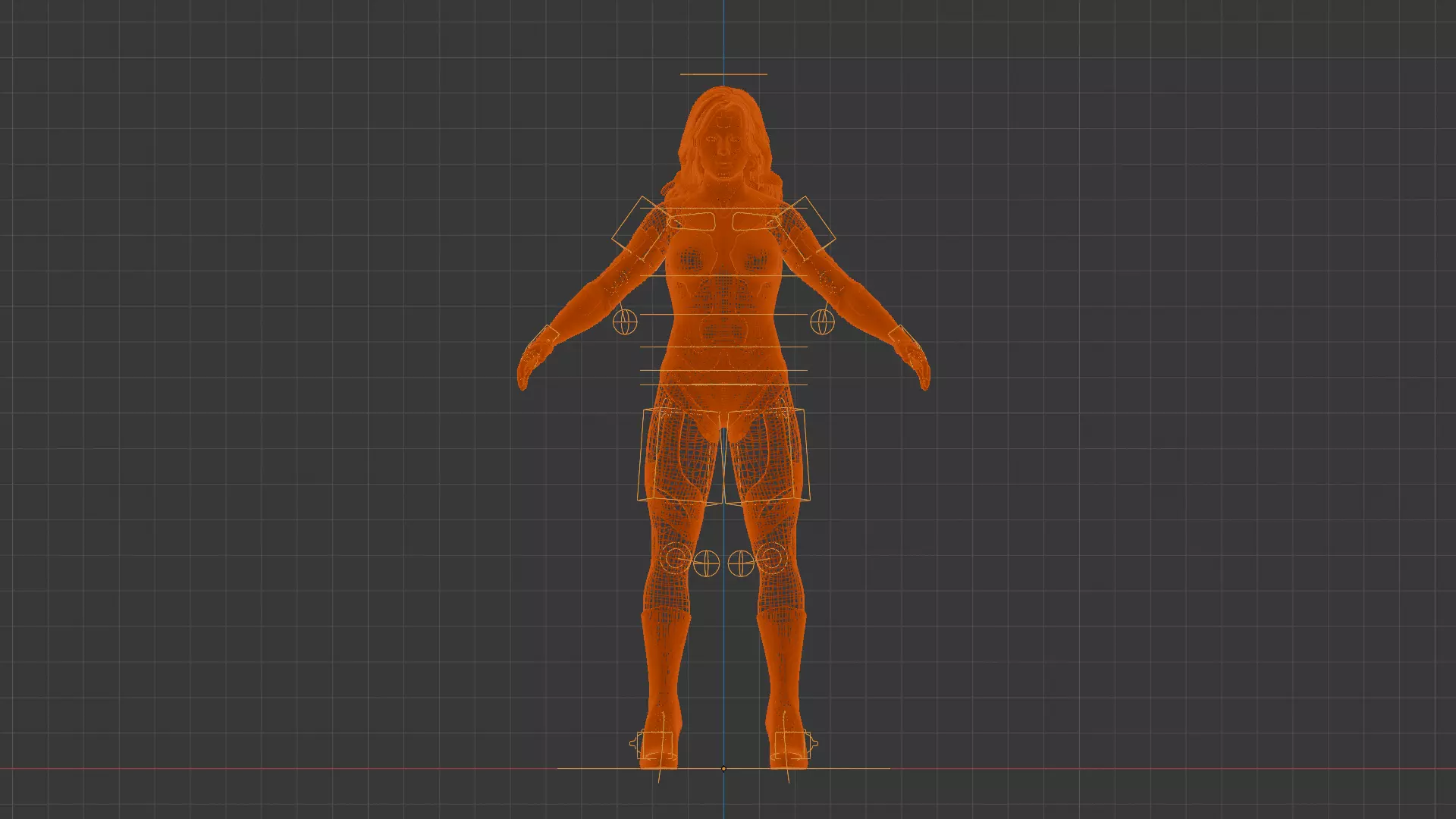 Crimson Valkyrie  Superheroine 3D Character with Armor and Hair Low-poly 3D model_21