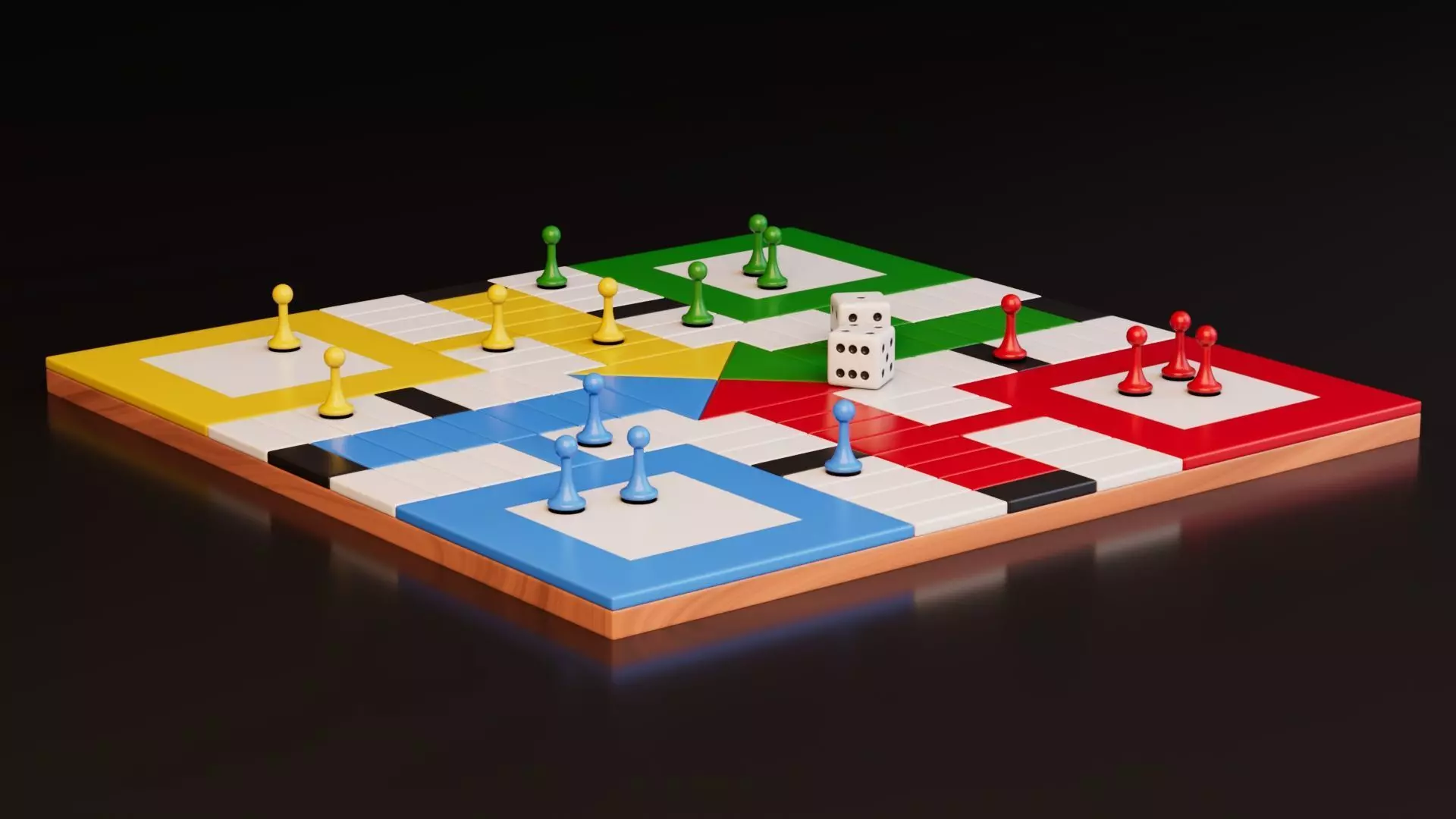 Ludo Board Game Low-poly 3D model_1