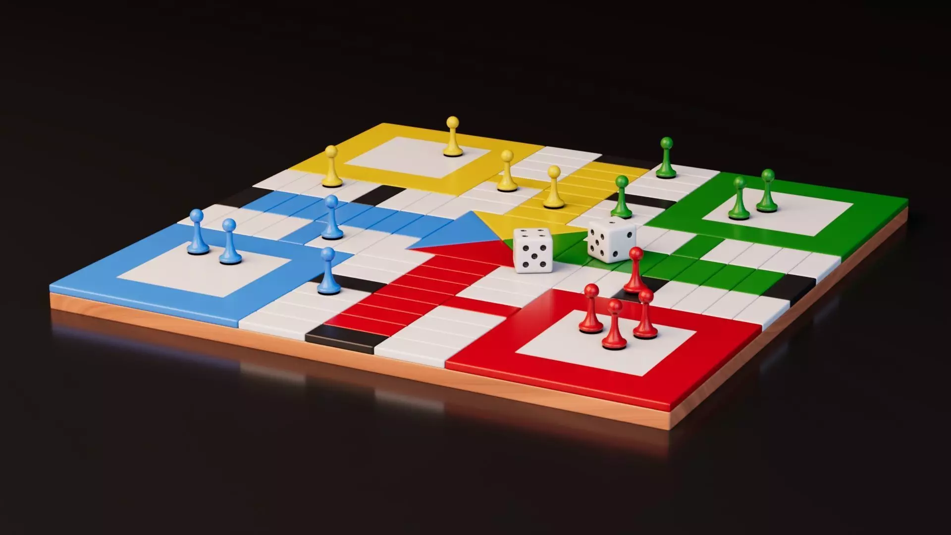 Ludo Board Game Low-poly 3D model_0