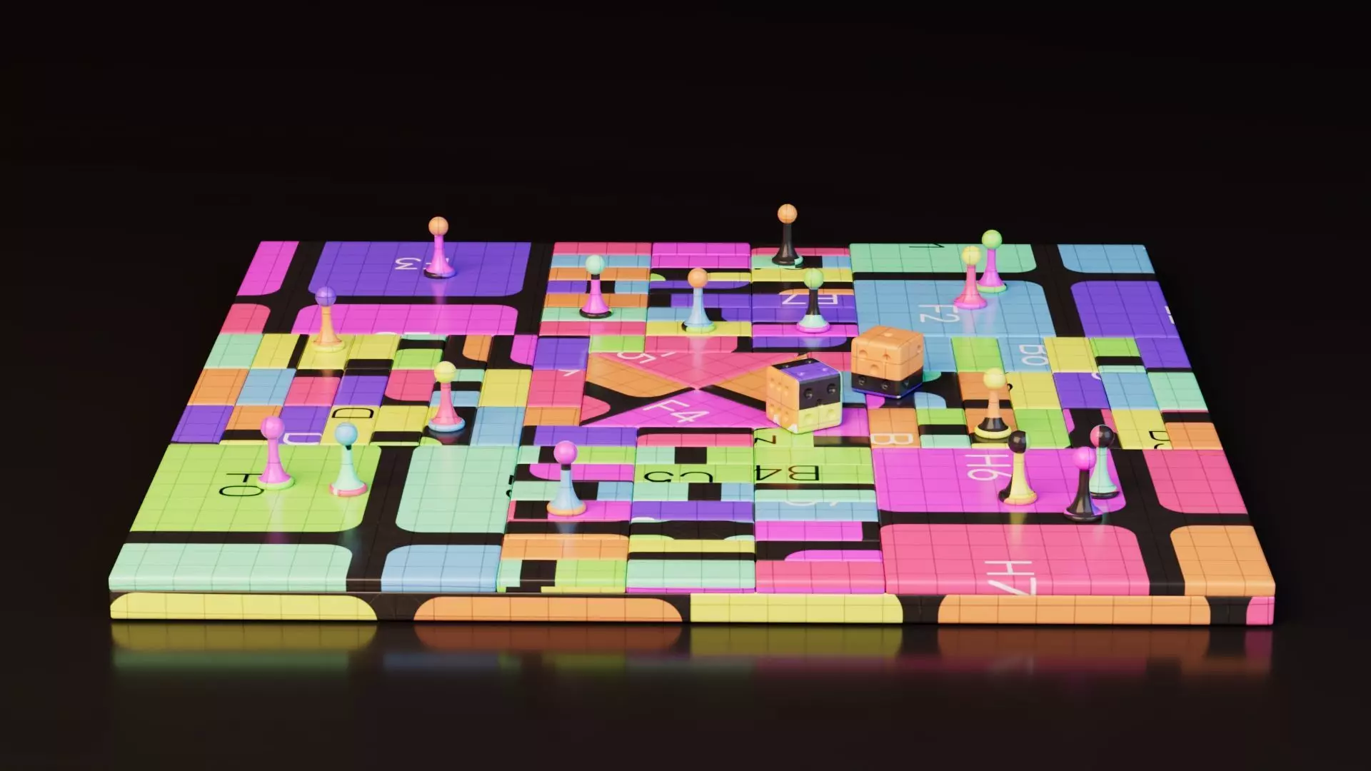 Ludo Board Game Low-poly 3D model_9