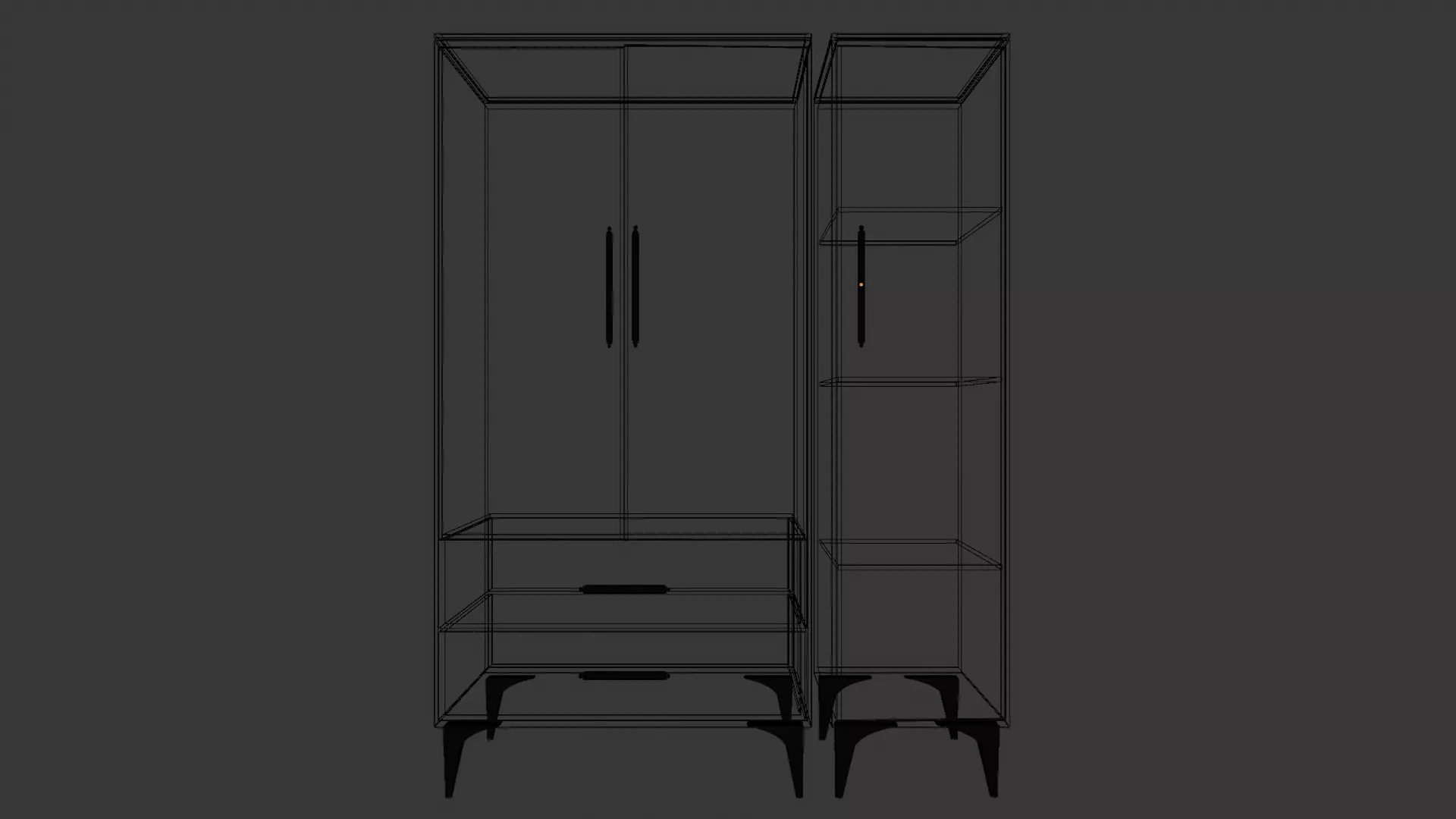 White Closet 3D model_4