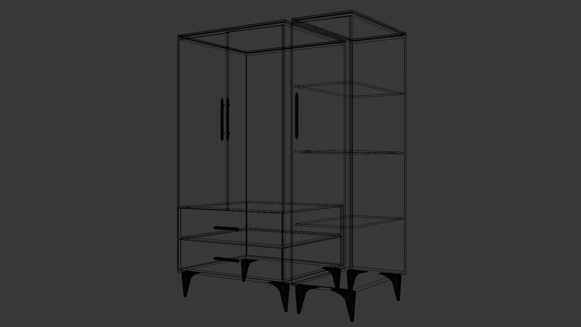 White Closet 3D model_5