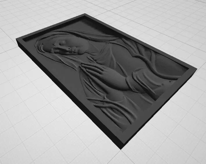 Virgin Mary in Prayer 3D print model_1