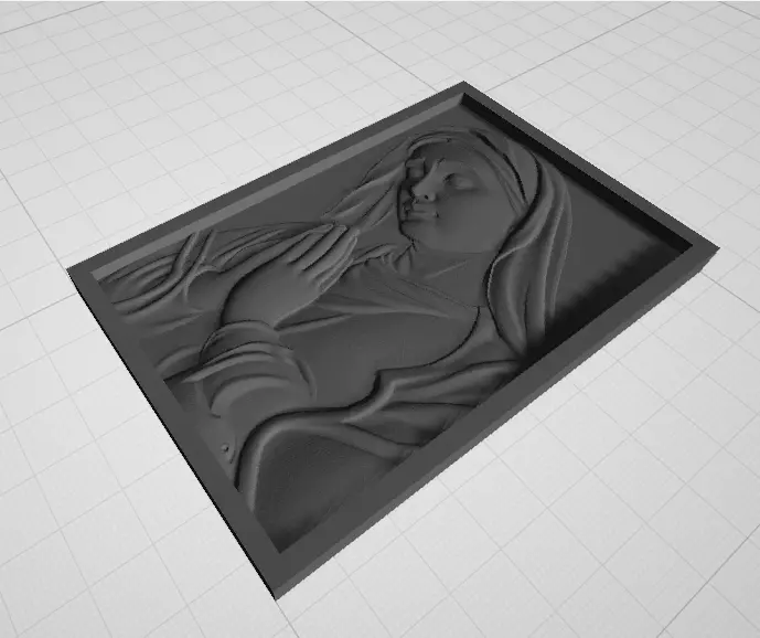 Virgin Mary in Prayer 3D print model_2