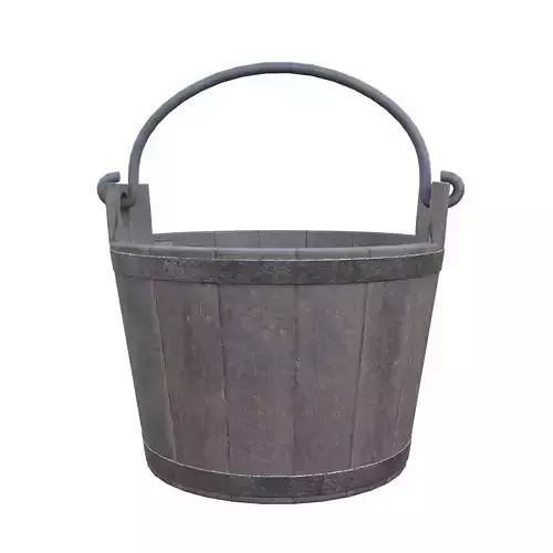 Old Handled Bucket Low-poly 3D model
