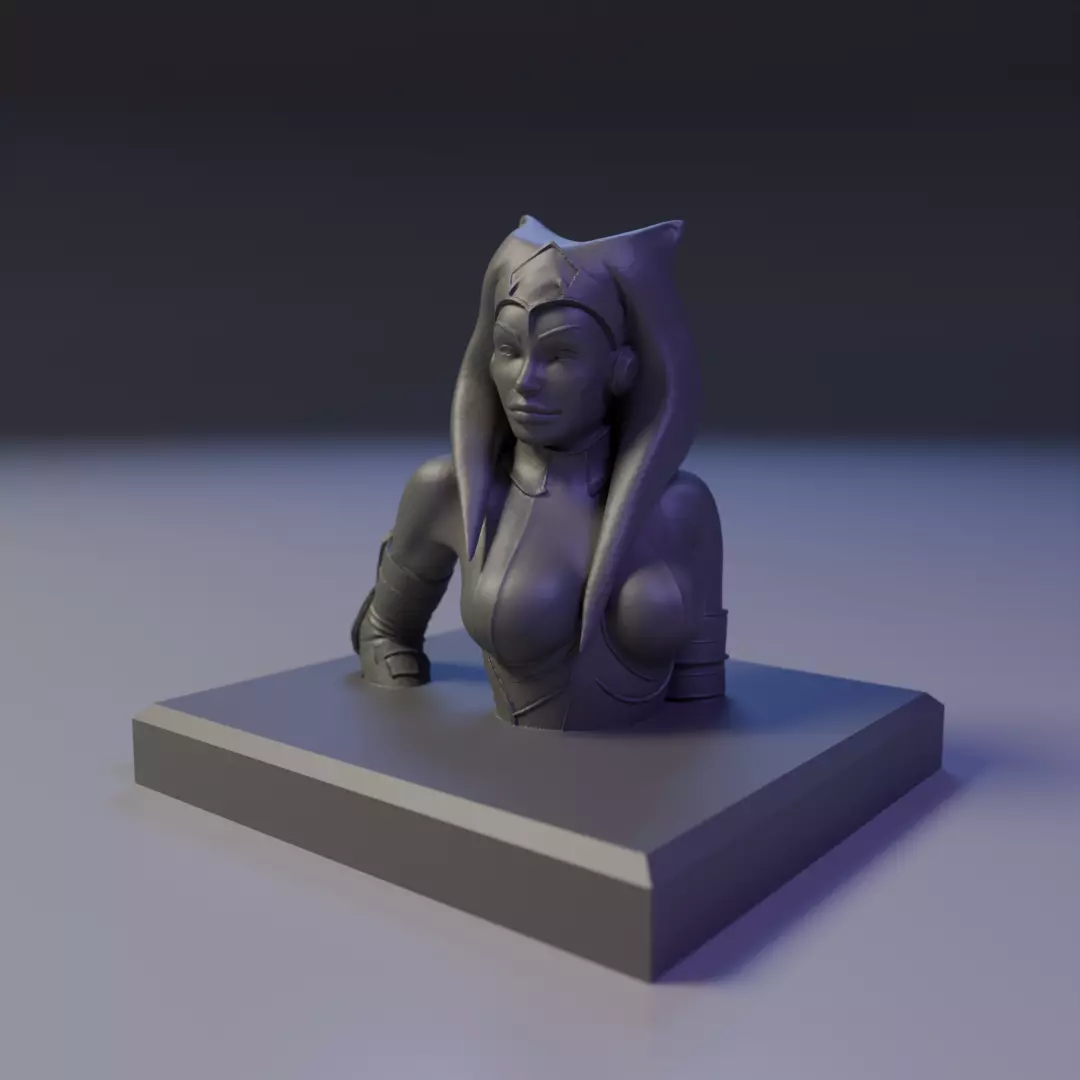 bust of Ahsoka Tano 3D print model_9
