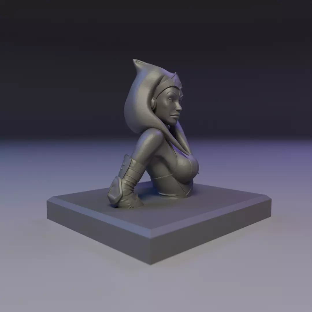 bust of Ahsoka Tano 3D print model_7