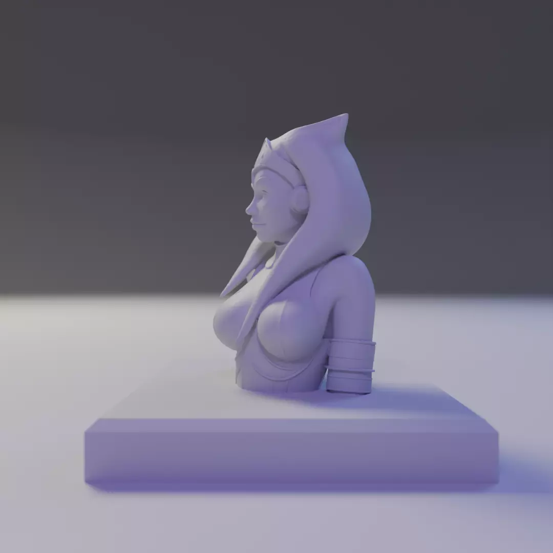 bust of Ahsoka Tano 3D print model_4