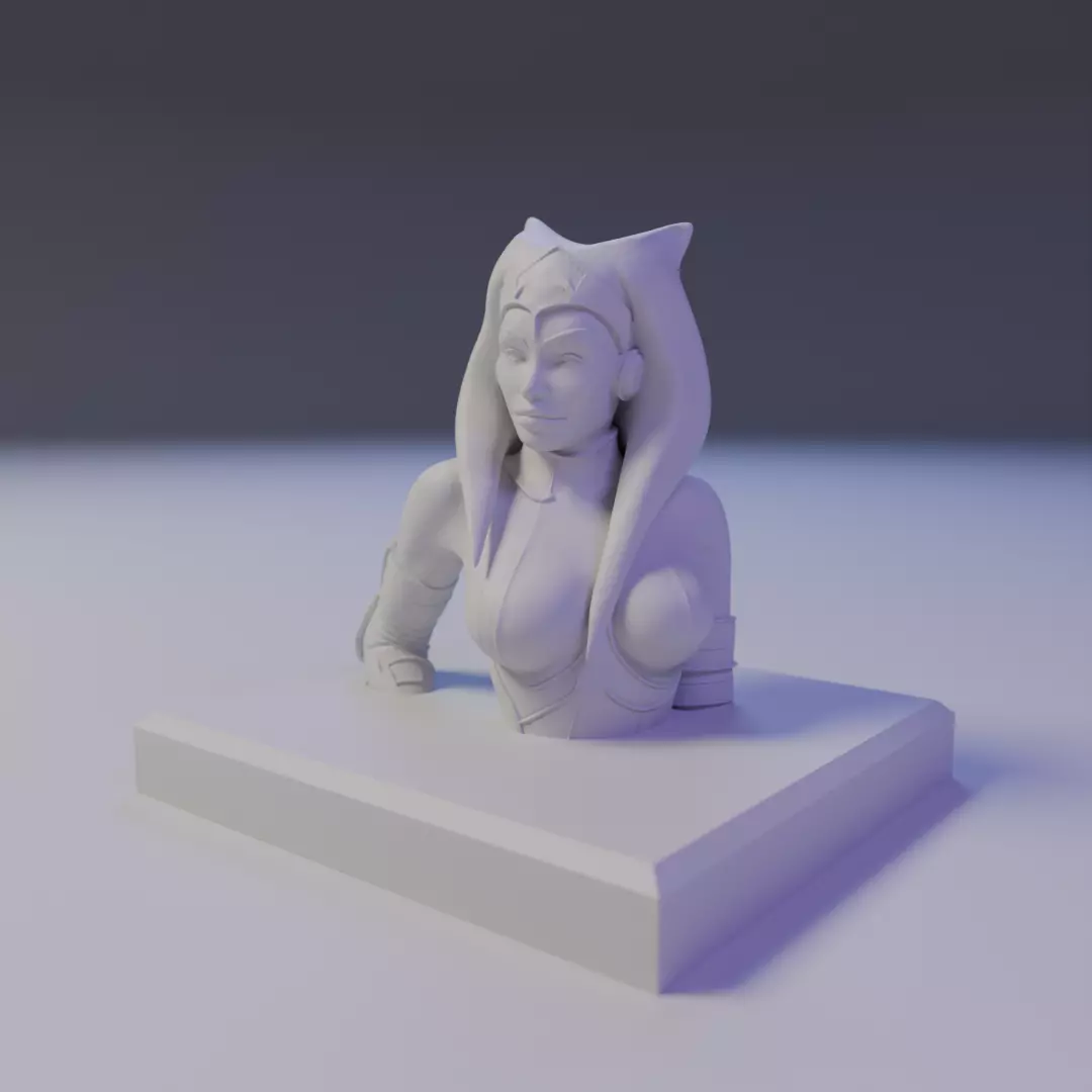bust of Ahsoka Tano 3D print model_10