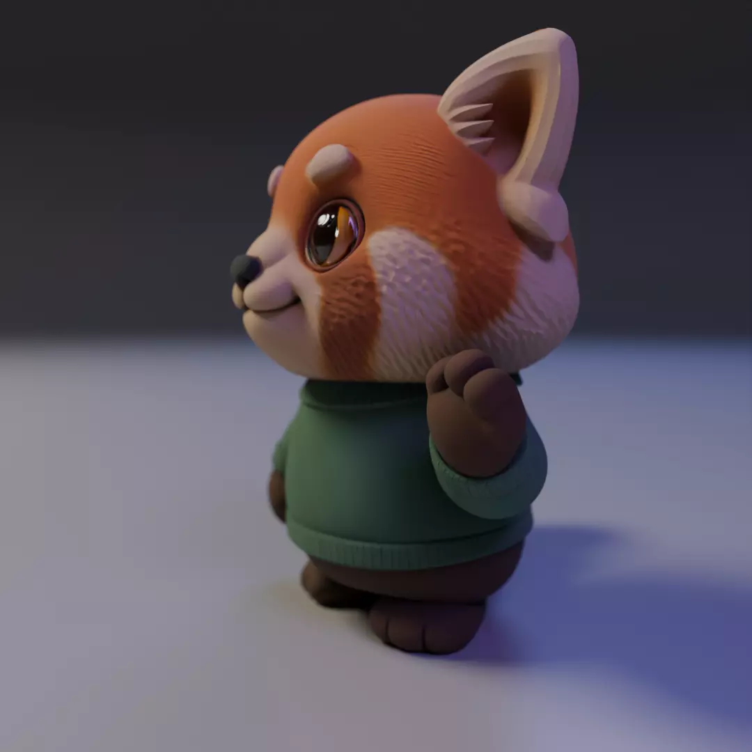red panda cute 3D print model_9