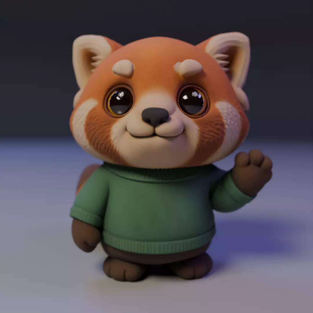 red panda cute 3D print model_15