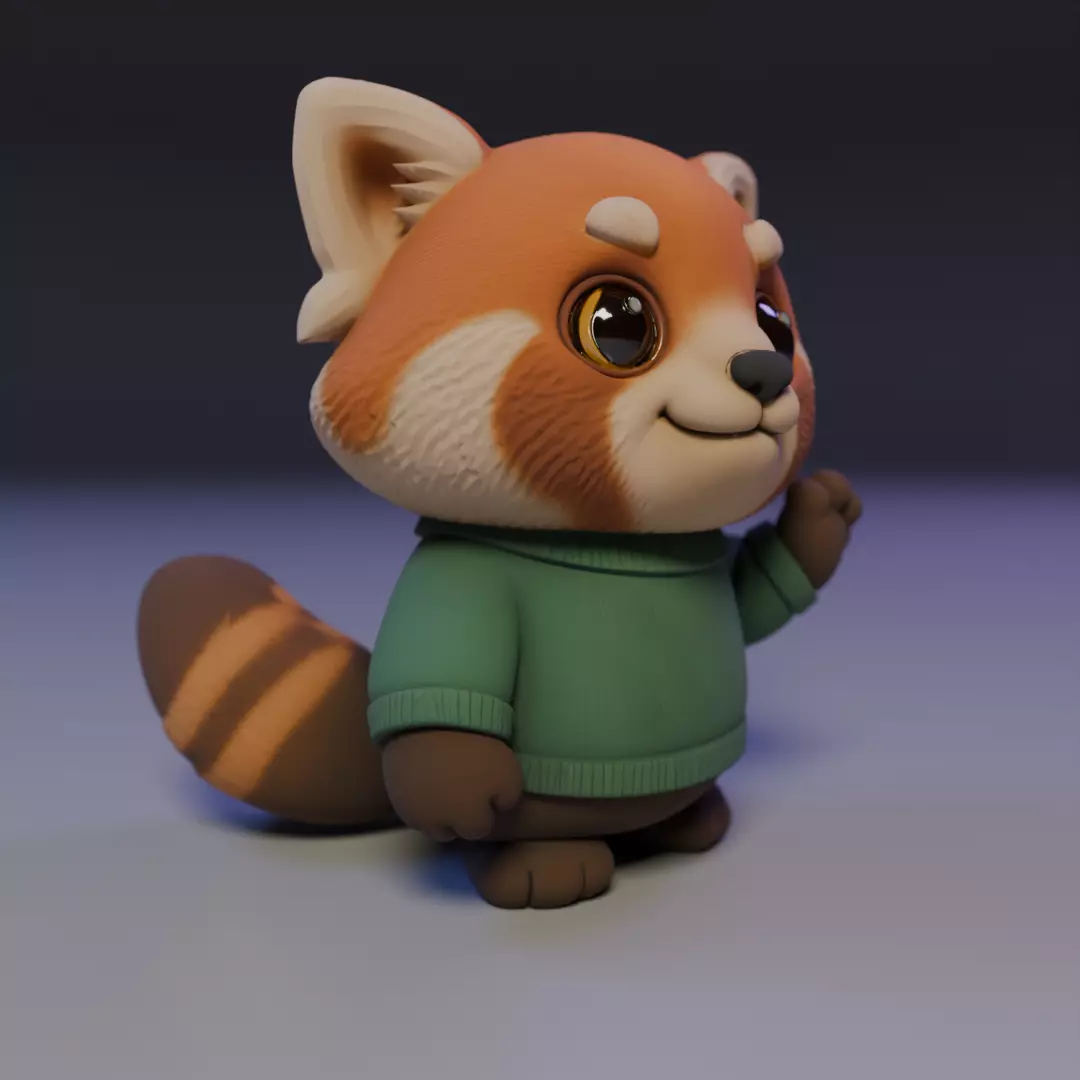 red panda cute 3D print model_7