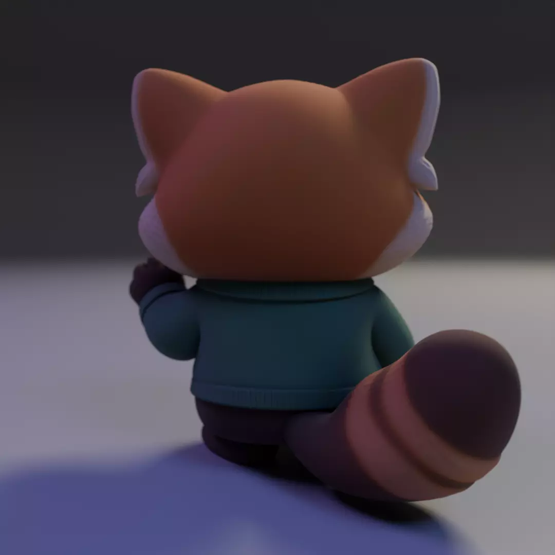 red panda cute 3D print model_5
