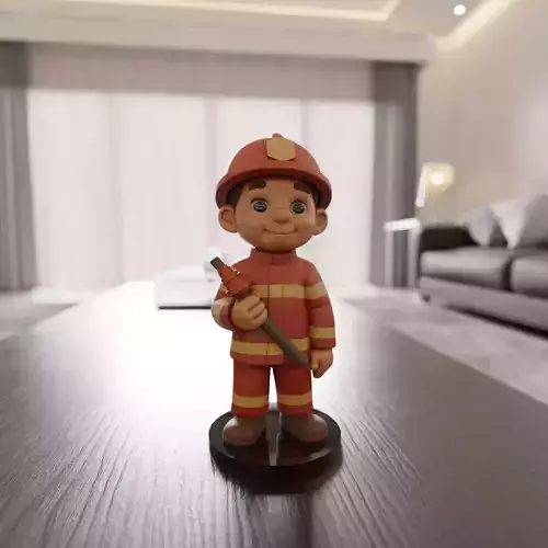 child firefighter 3D print model