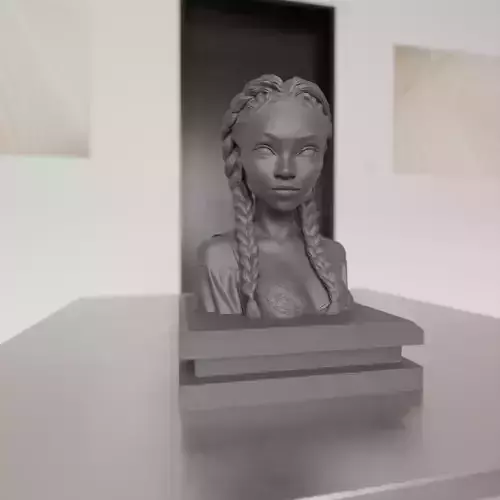 bust african girl 3D print model