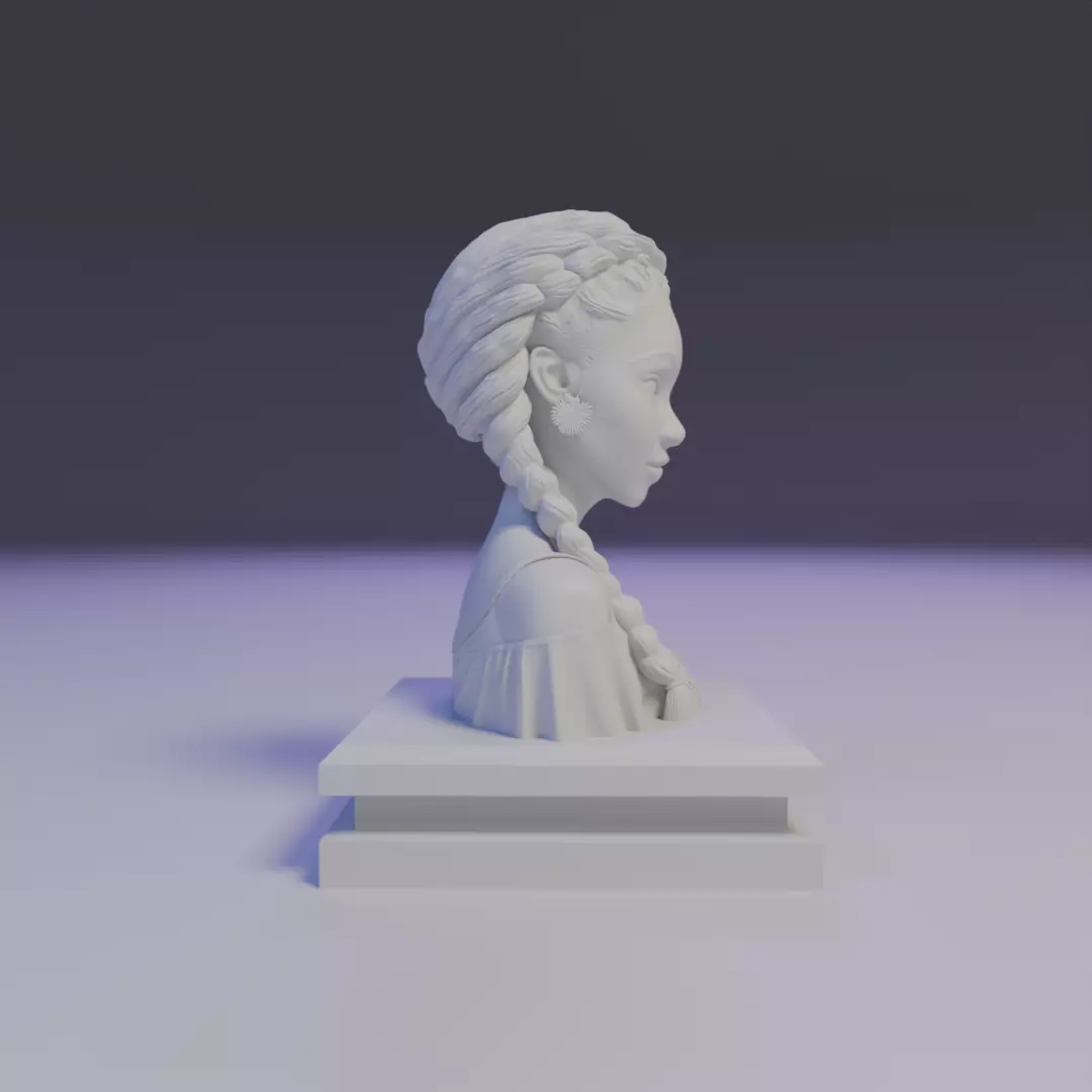 bust african girl 3D print model_1