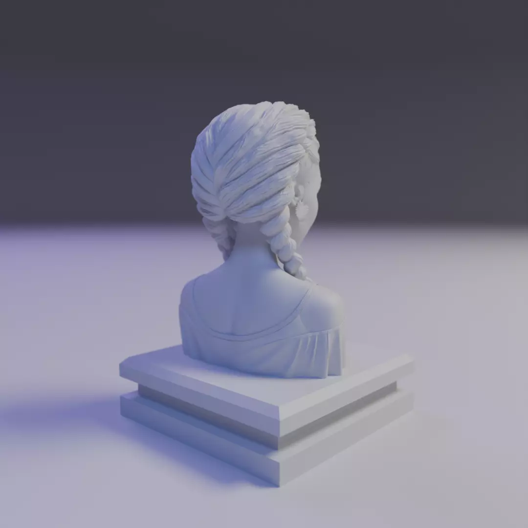 bust african girl 3D print model_13