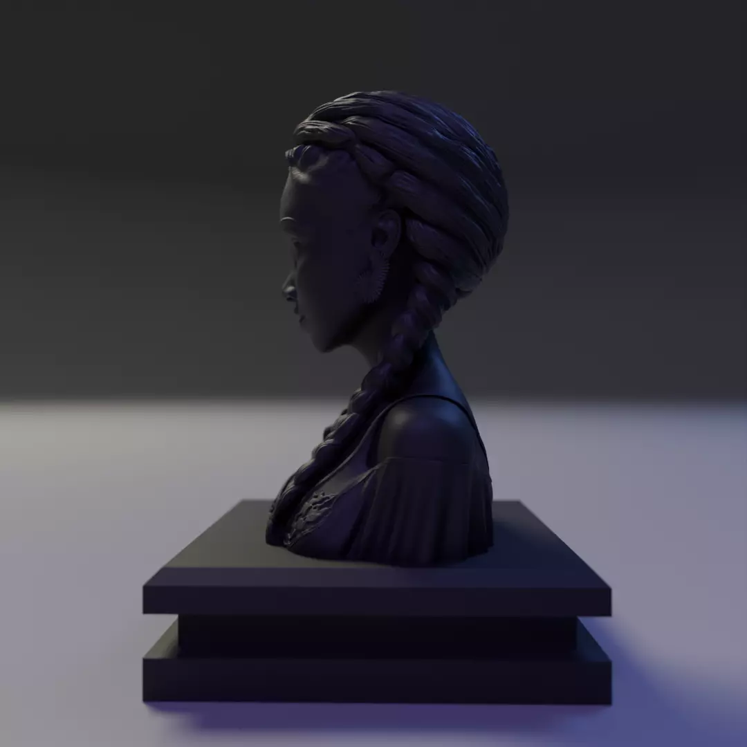 bust african girl 3D print model_4