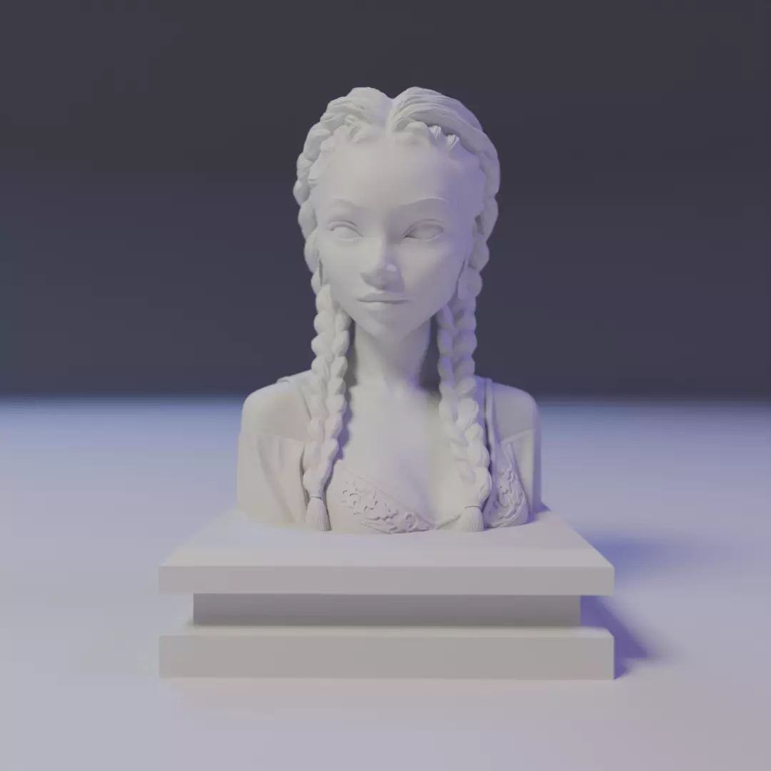 bust african girl 3D print model_15