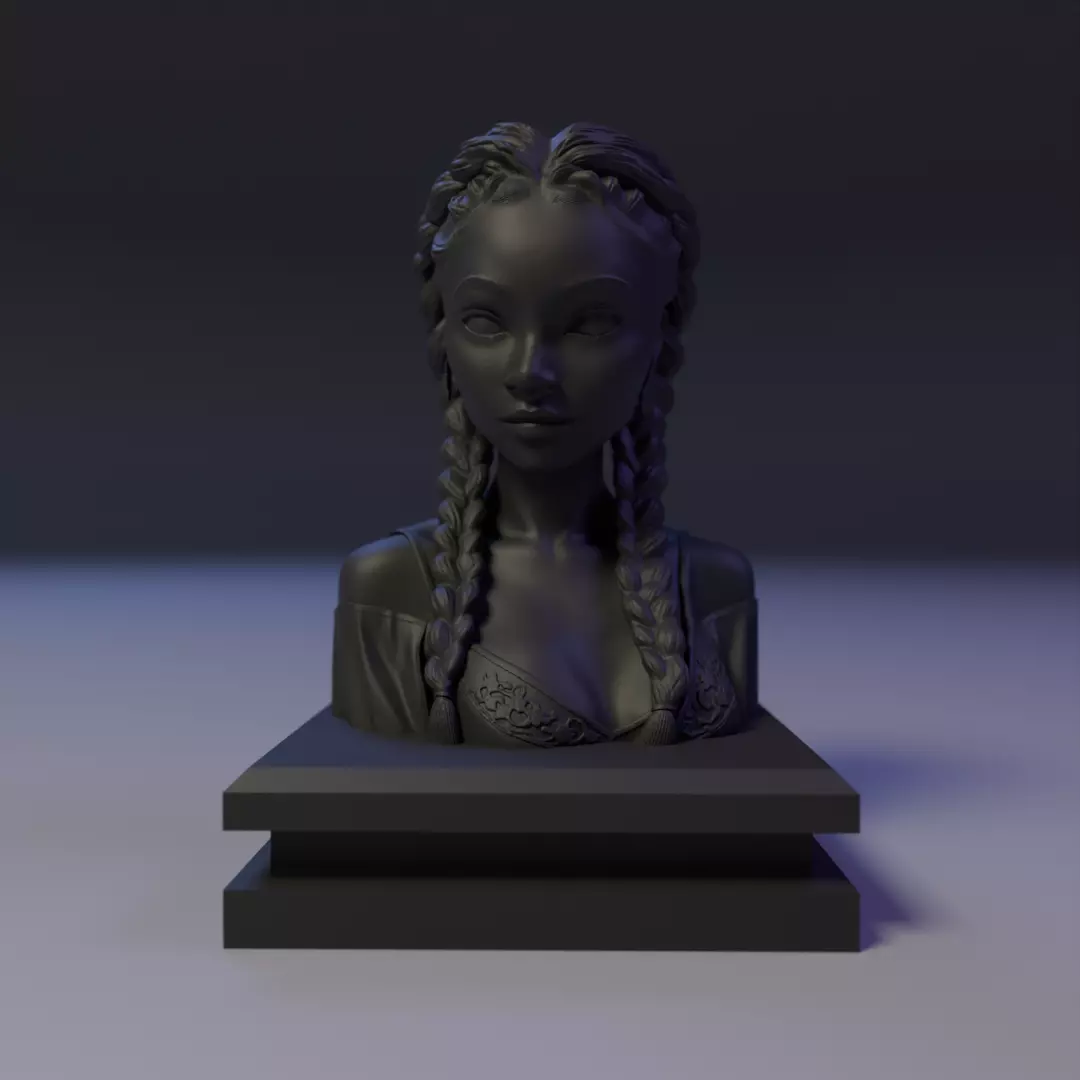 bust african girl 3D print model_16