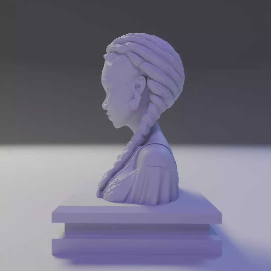bust african girl 3D print model_3
