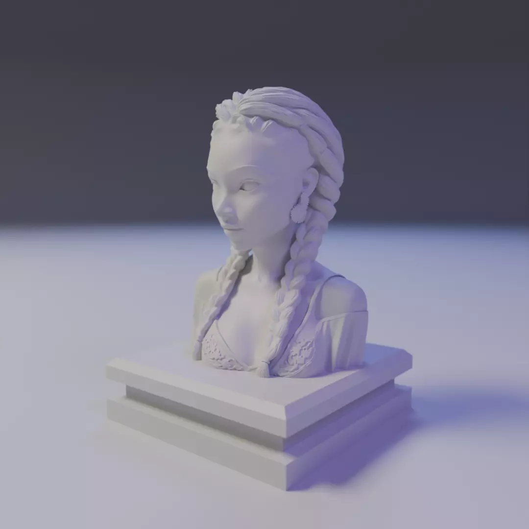 bust african girl 3D print model_9