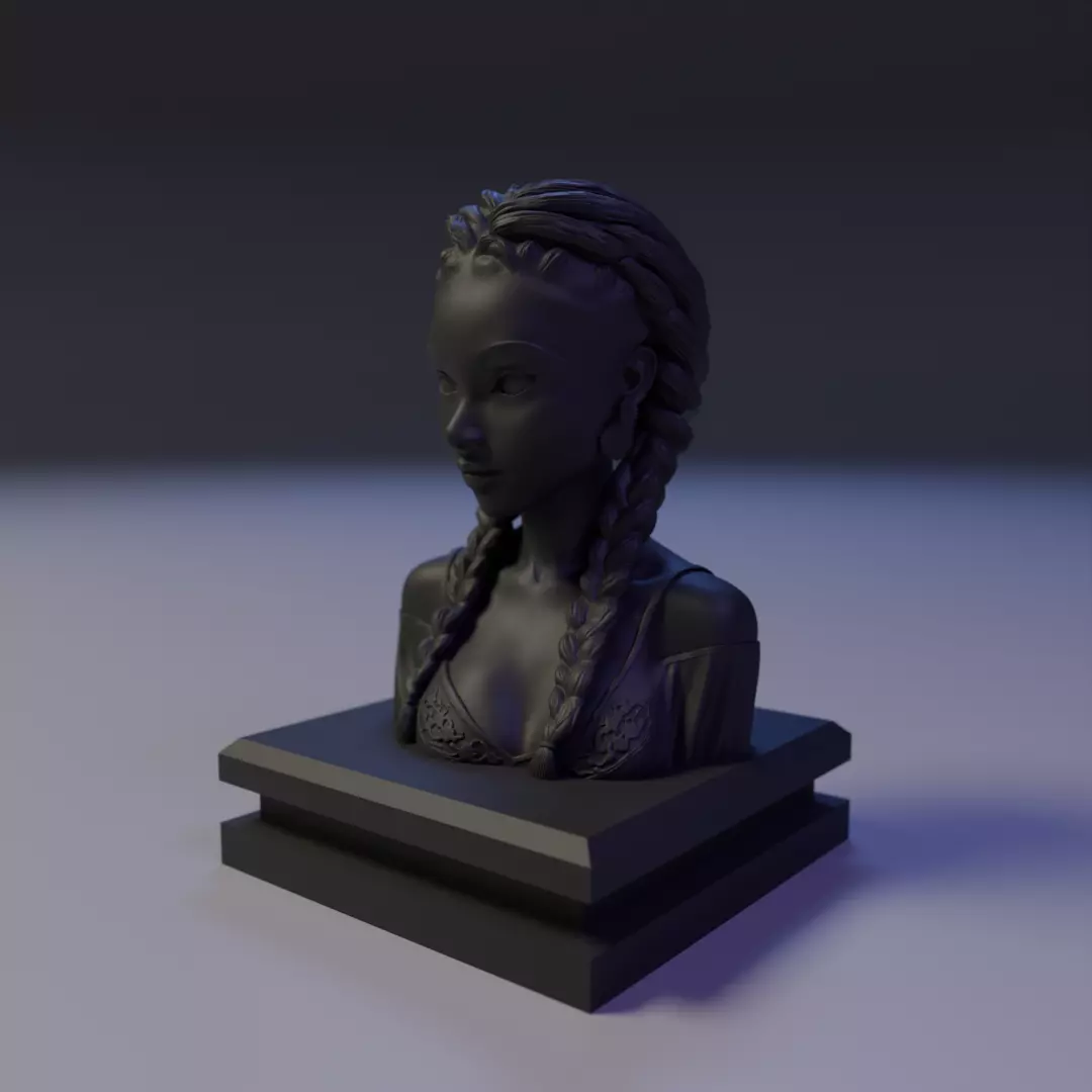 bust african girl 3D print model_10