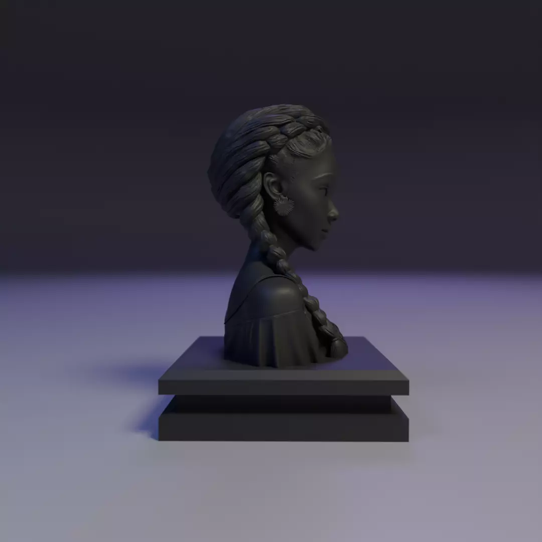 bust african girl 3D print model_2
