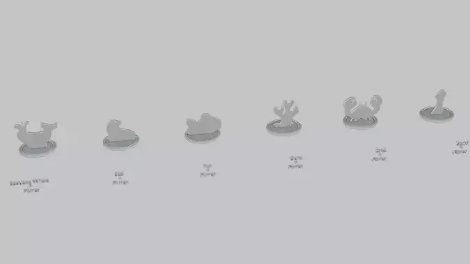 Creatures Water Mini Pack Emoji Statues 3D print model