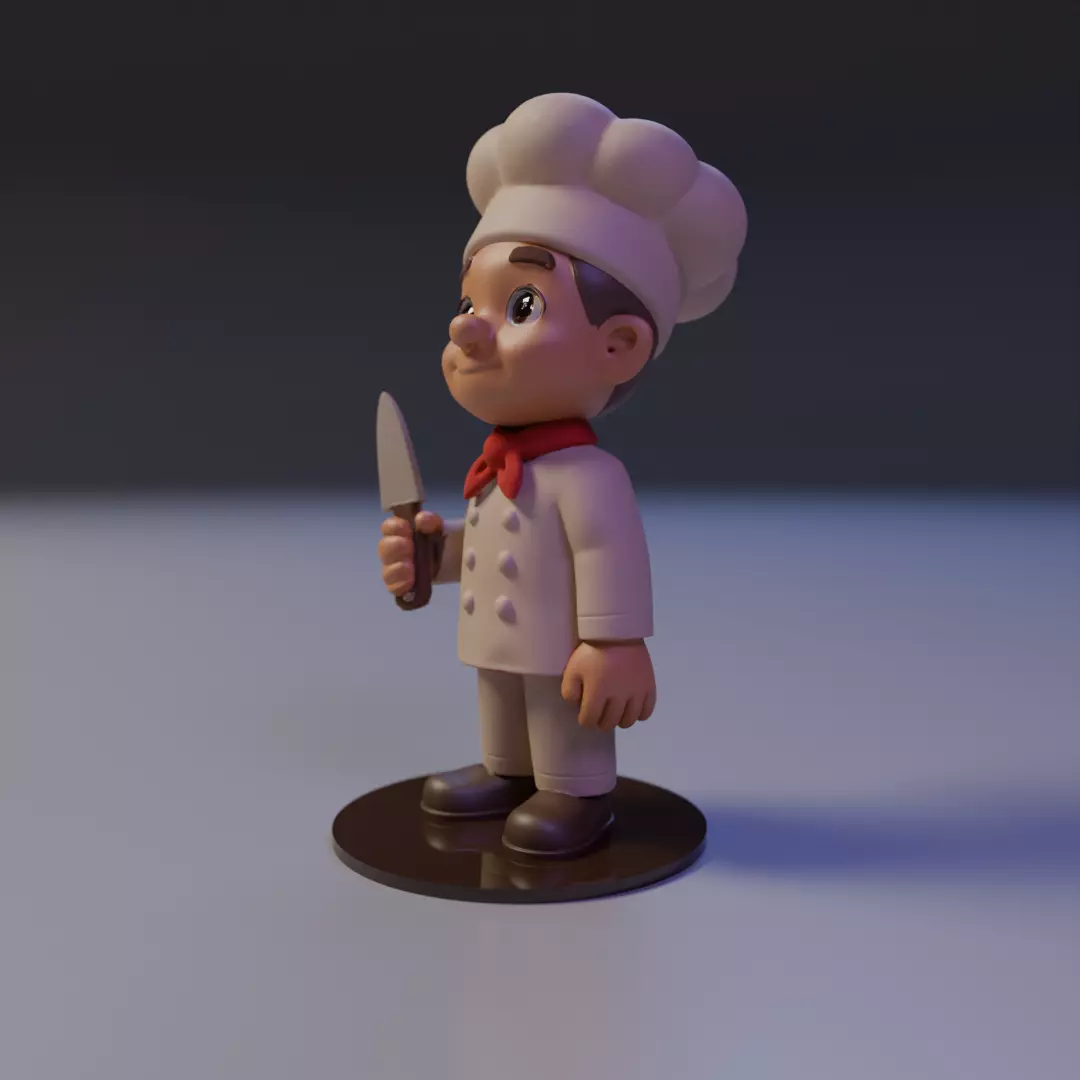 child cook 3D print model_10