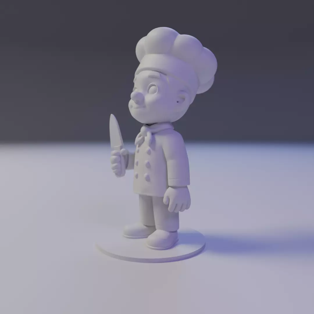 child cook 3D print model_9