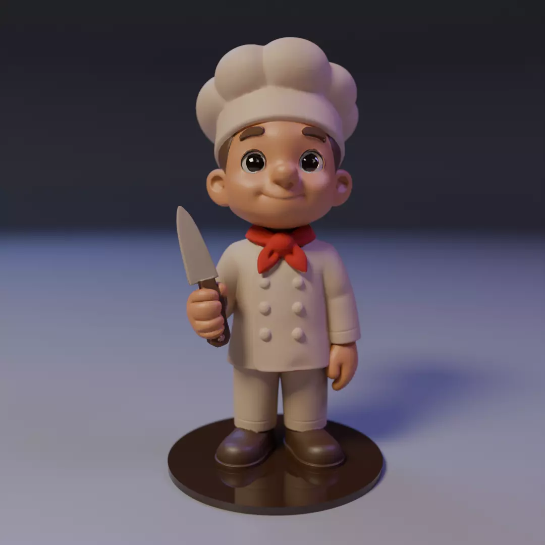 child cook 3D print model_16