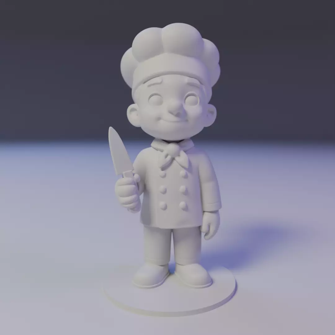 child cook 3D print model_15