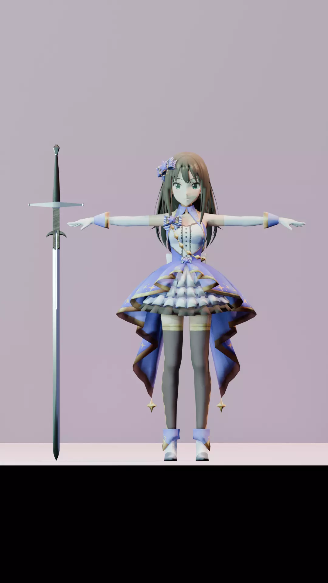 Brand New Zweihander Large Sword PBR Game Ready Low-poly 3D model_4