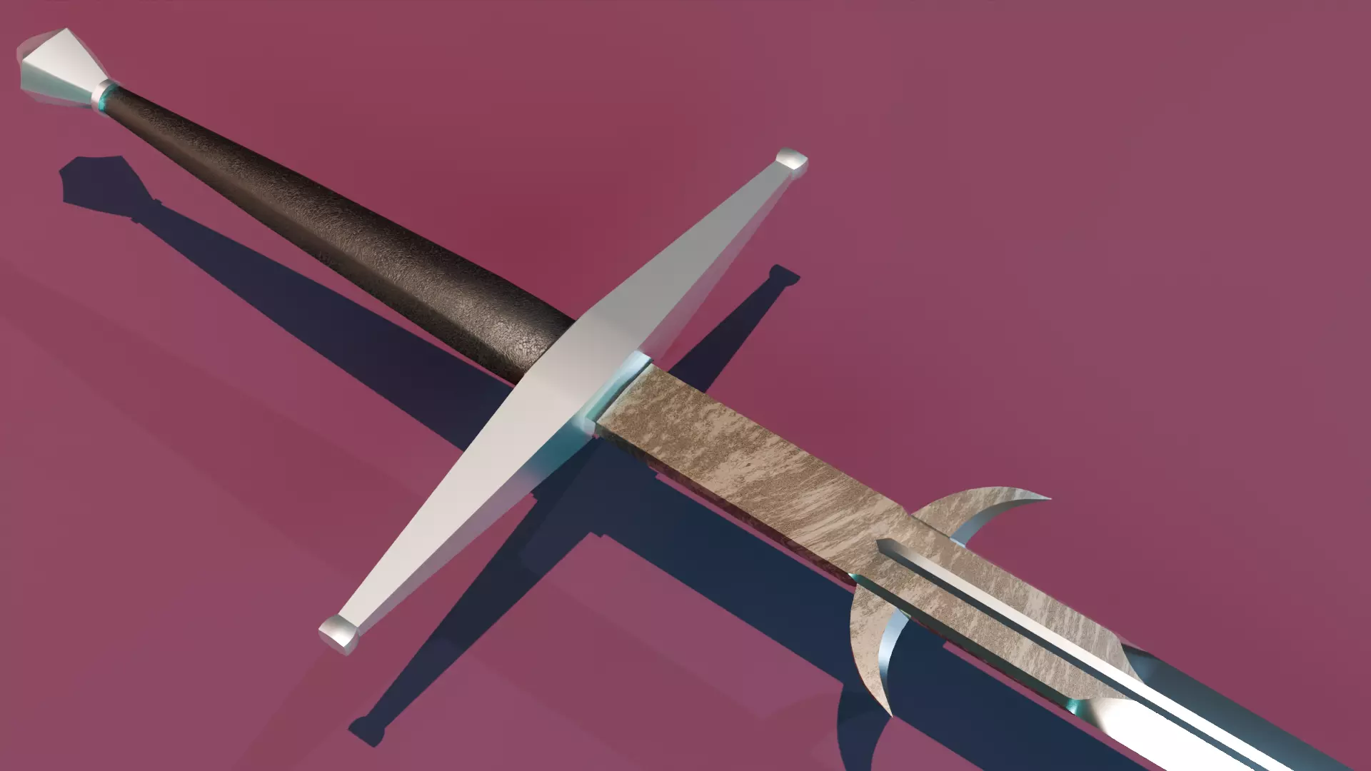 Brand New Zweihander Large Sword PBR Game Ready Low-poly 3D model_0