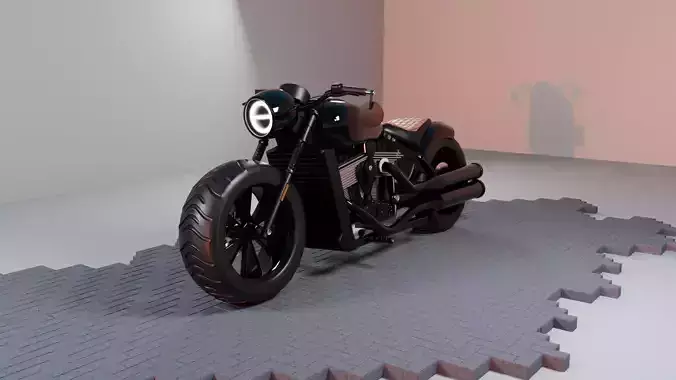 Custom 3D Motorcycle - Scout Bobber Inspired Low-poly 3D model