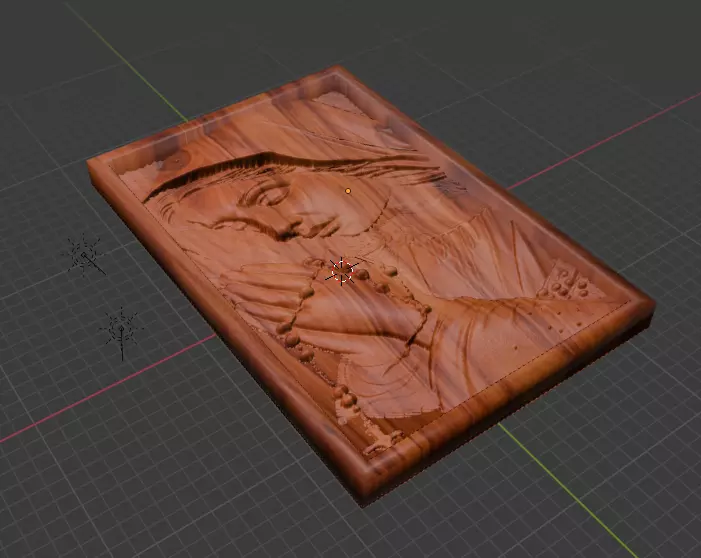 Virgin Mary with Rosary 3D print model_1