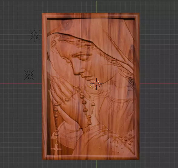 Virgin Mary with Rosary 3D print model_0