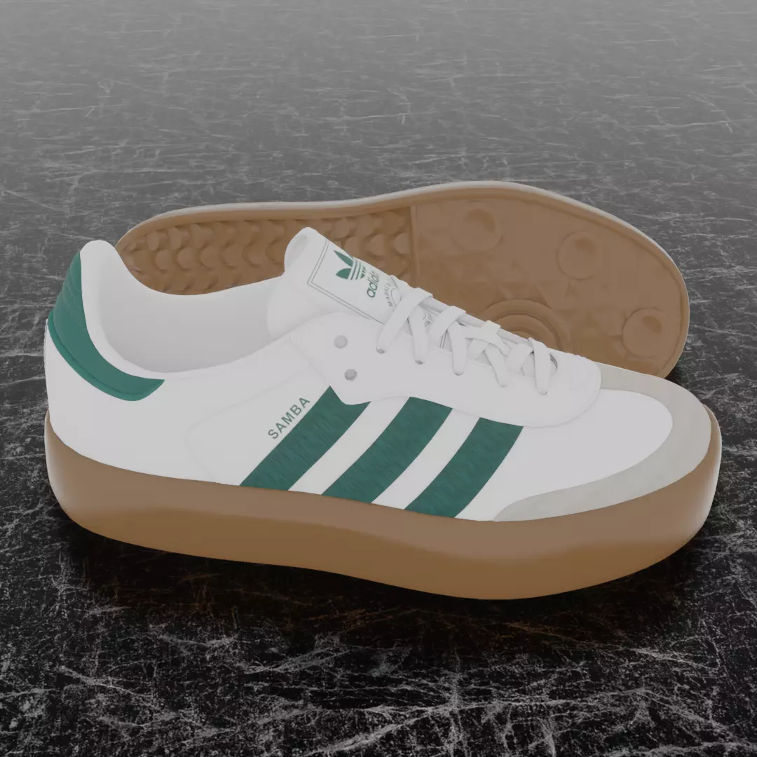 ADIDAS SAMBA OG 3D SHOES Low-poly 3D model_4