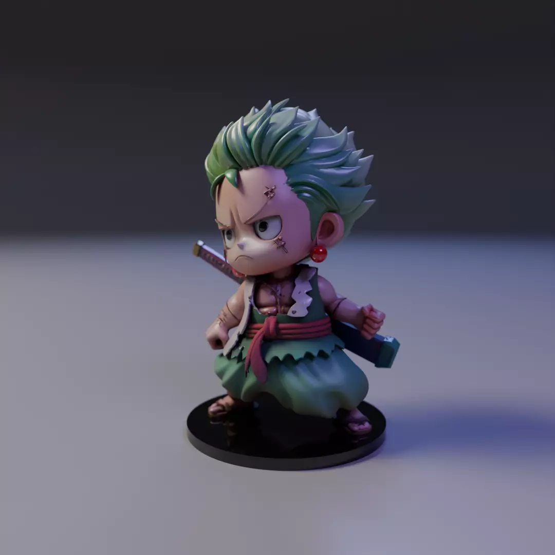 Roronoa Zoro chibi 3D print model_9