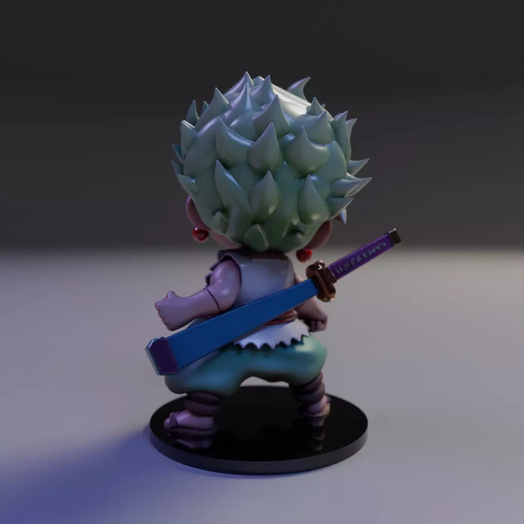Roronoa Zoro chibi 3D print model_5