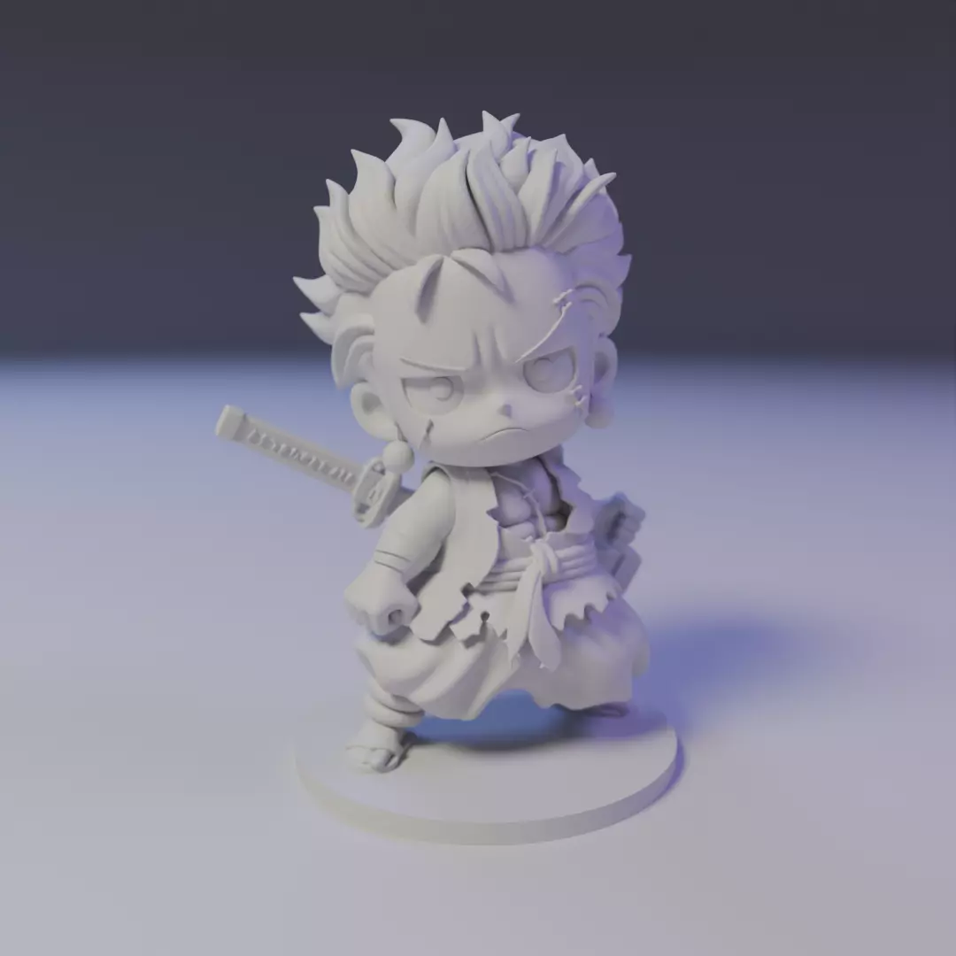 Roronoa Zoro chibi 3D print model_16