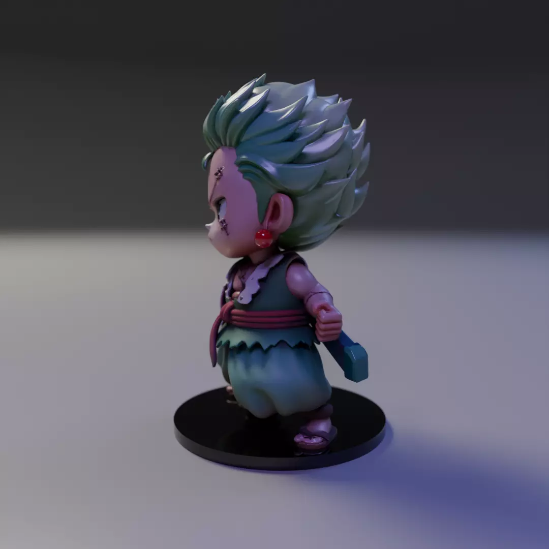 Roronoa Zoro chibi 3D print model_3