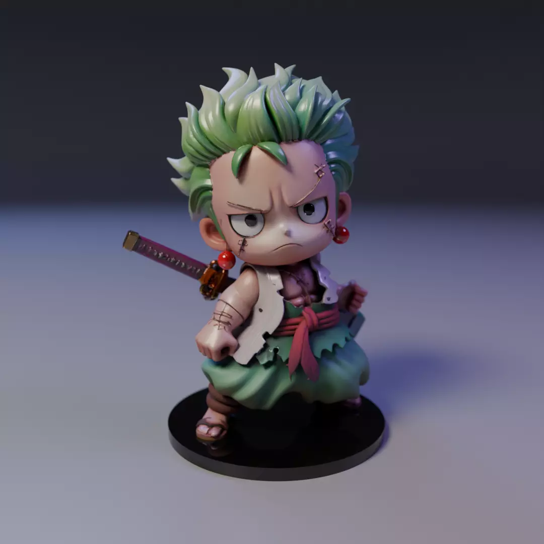 Roronoa Zoro chibi 3D print model_15