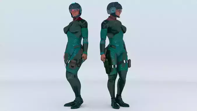 Futuristic Soldier Guardian 3D model