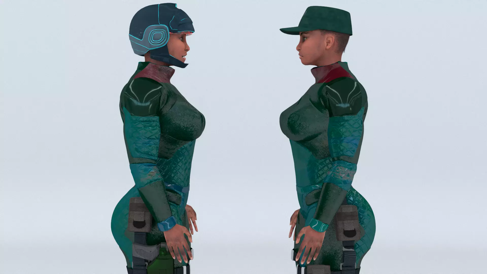 Futuristic Soldier Guardian 3D model_16