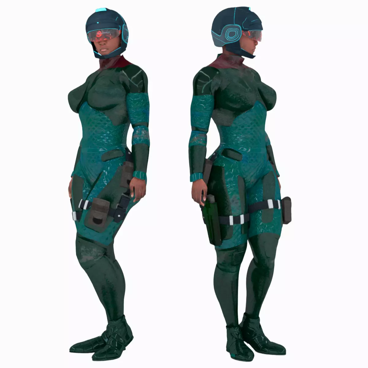 Futuristic Soldier Guardian 3D model_10